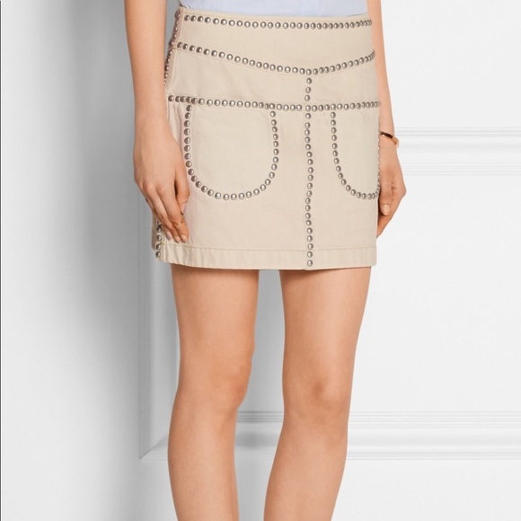 NWT COACH STUDDED LIGHT DENIM MINI SKIRT SIZE 12 - Picture 3 of 11